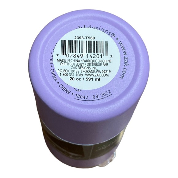 Zak! Designs 20oz Double Wall Stainless Steel Tumbler Slide Lid Light Purple - Picture 4 of 4